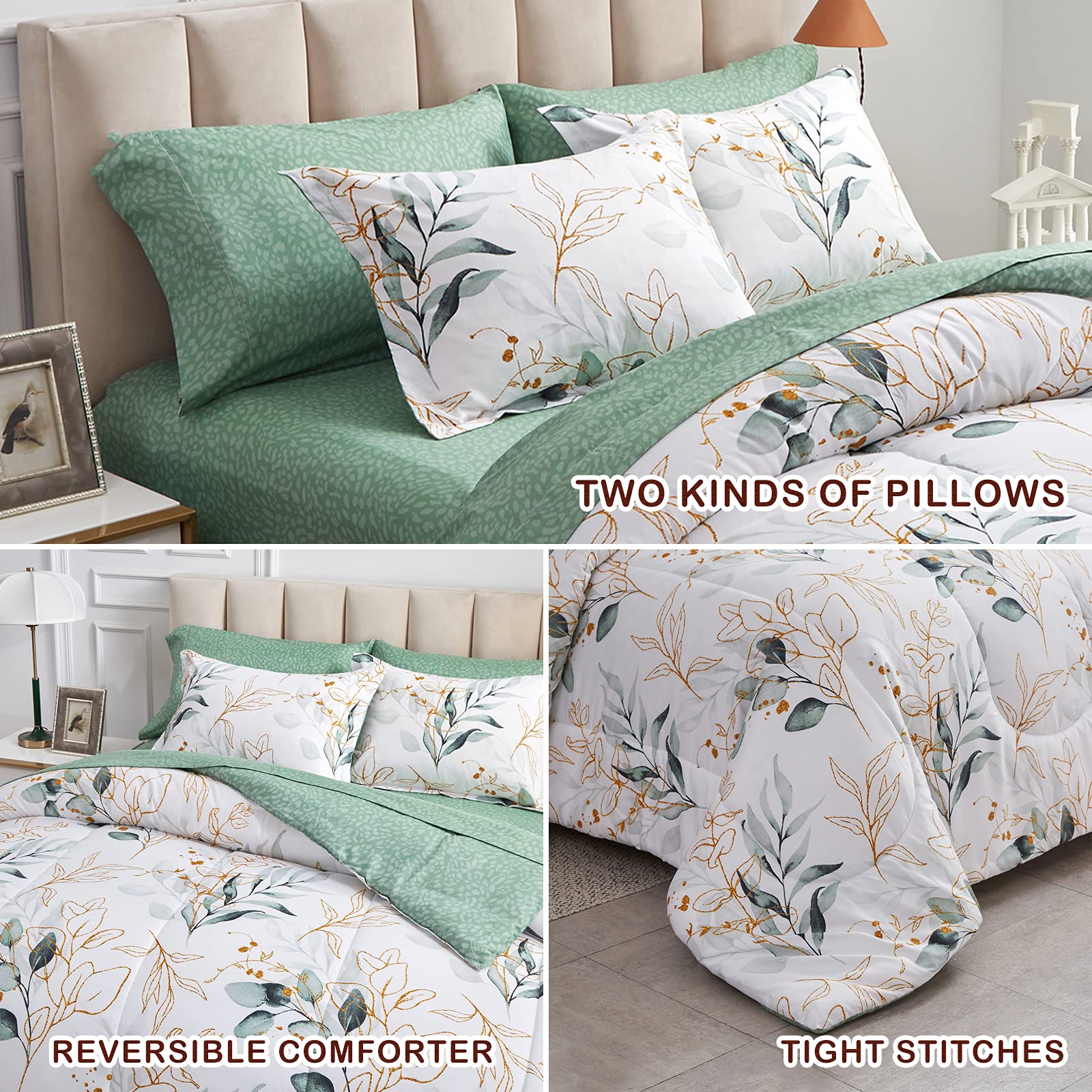 Joyreap pillow sham detail highlighting matching trim and print