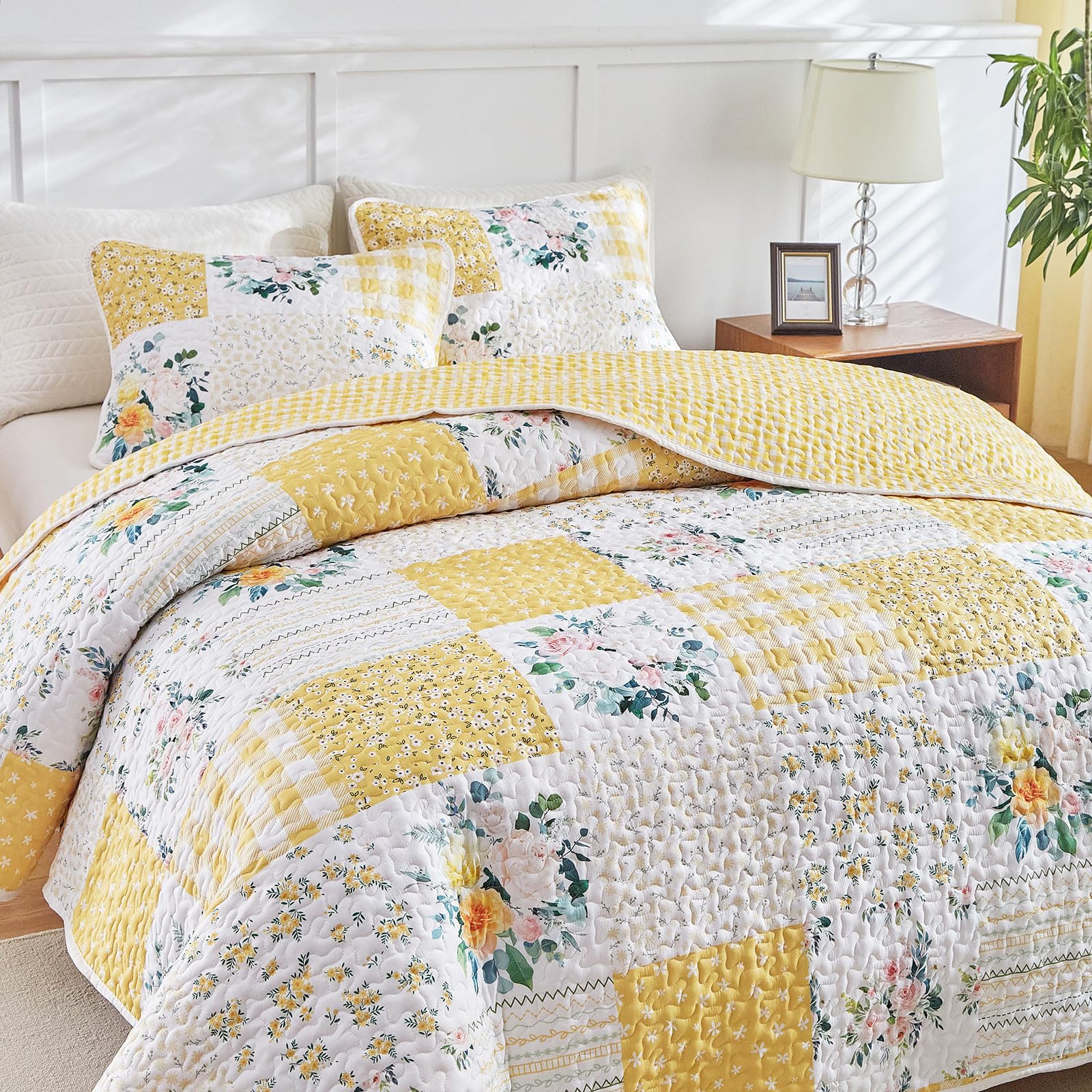 Joyreap pillow shams front view pairs with quilt for coordinated bedroom refresh