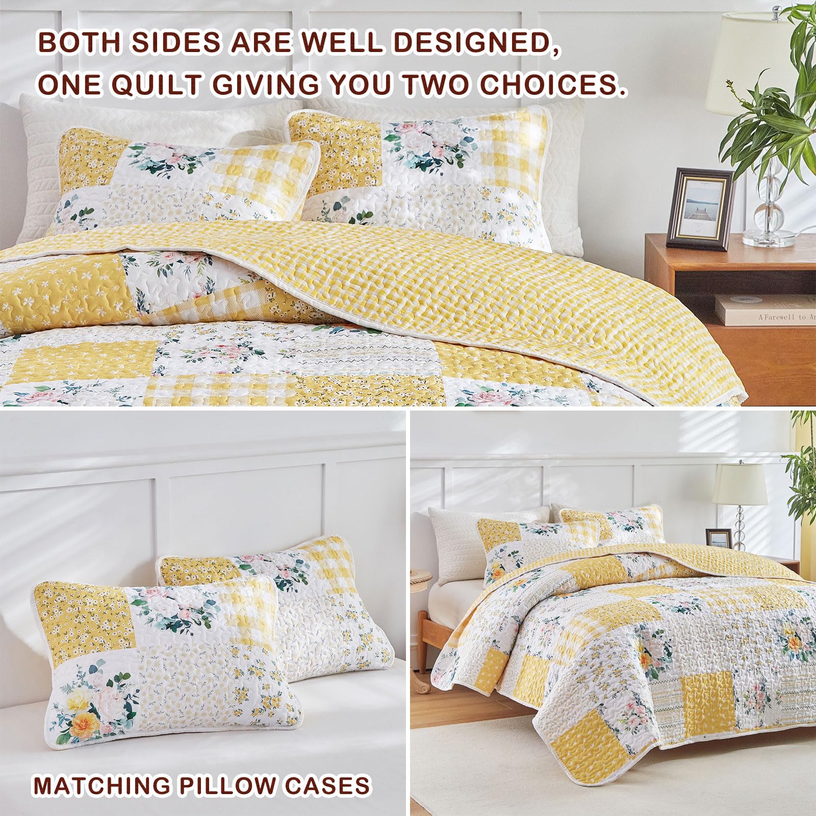 Joyreap quilt on bed lifestyle photo demonstrates cozy all-season layering benefit