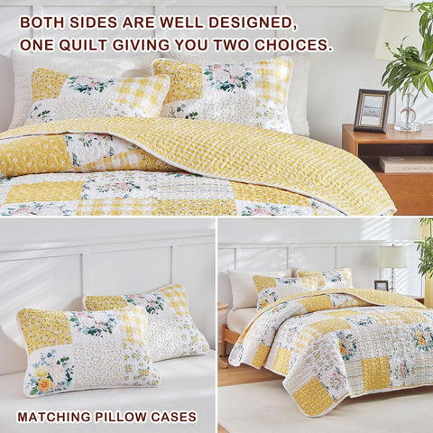 Joyreap quilt on bed lifestyle photo demonstrates cozy all-season layering benefit