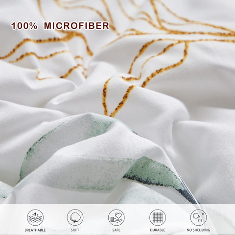Joyreap flat and fitted sheets laid out showing full queen sizing