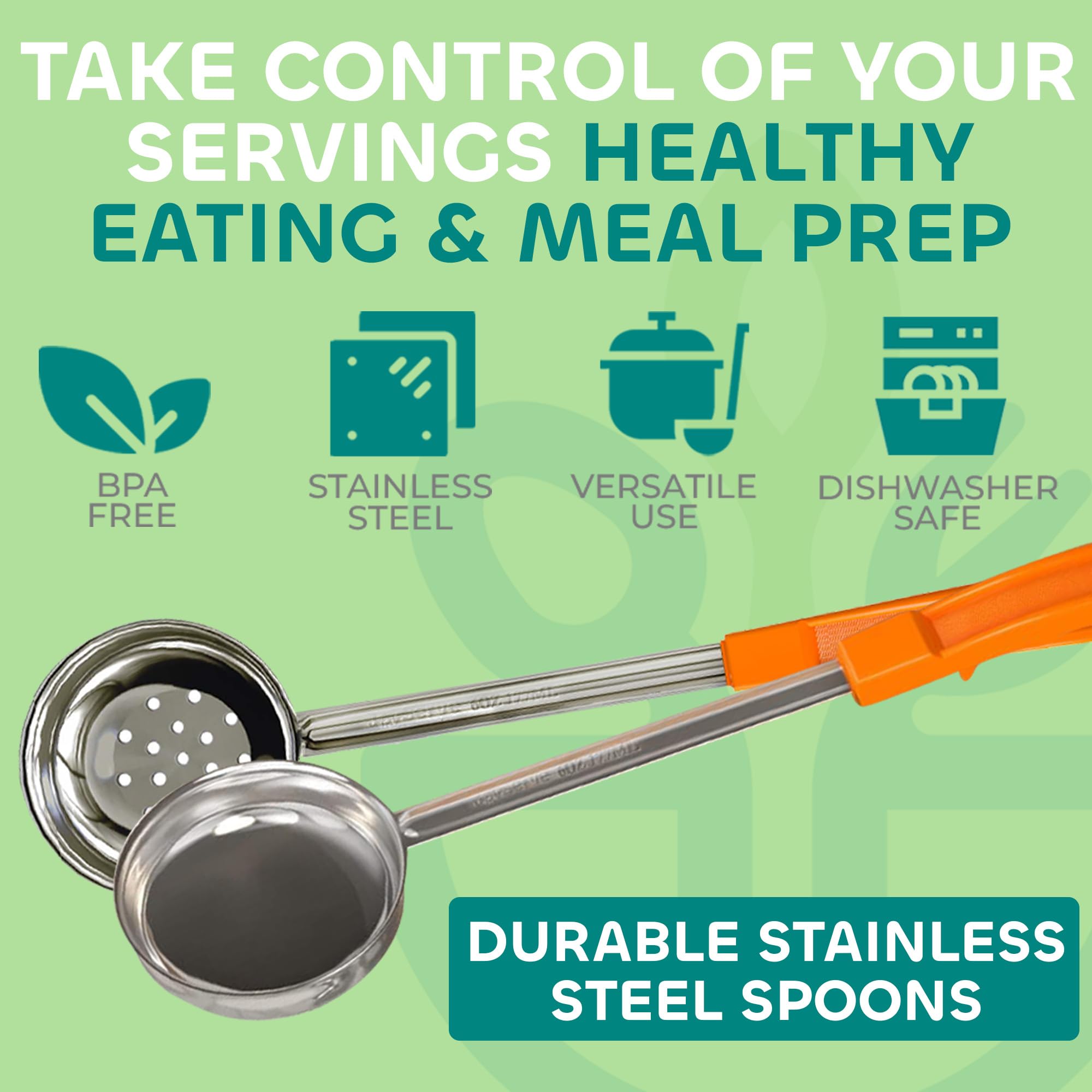 JoyServe close-up of rounded spoon bottom highlighting smooth stainless surface and easy stirring