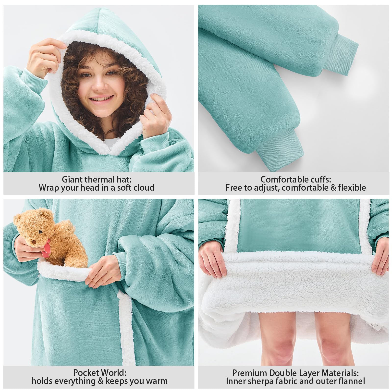 JOYWOO size and fit model comparison showing oversized coverage
