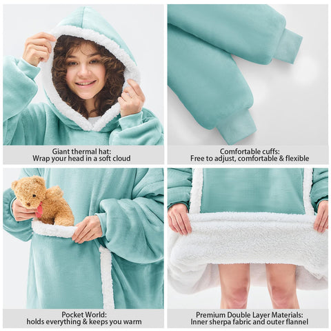 JOYWOO size and fit model comparison showing oversized coverage