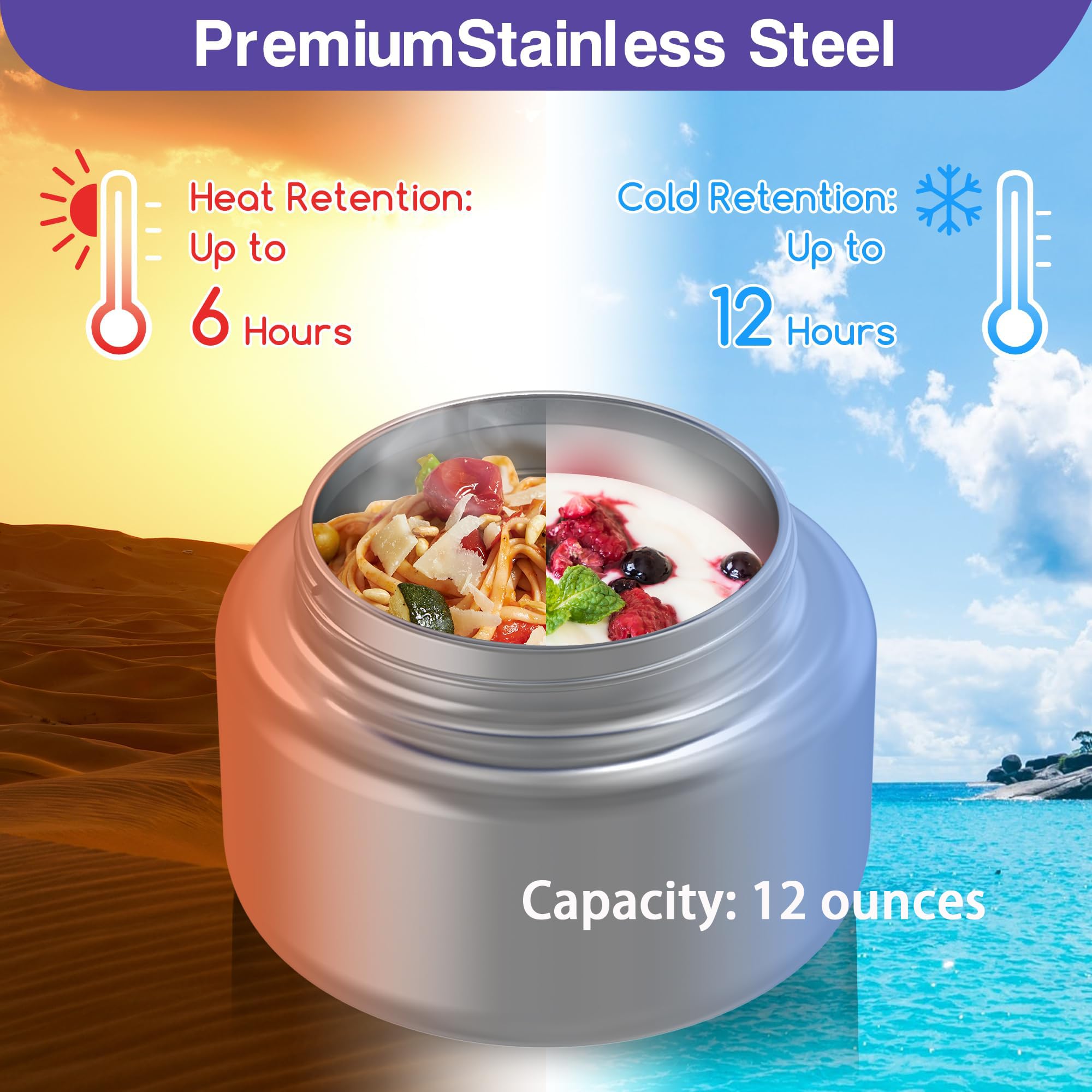 JoyYum fork spoon and removable divider for child-friendly portioning
