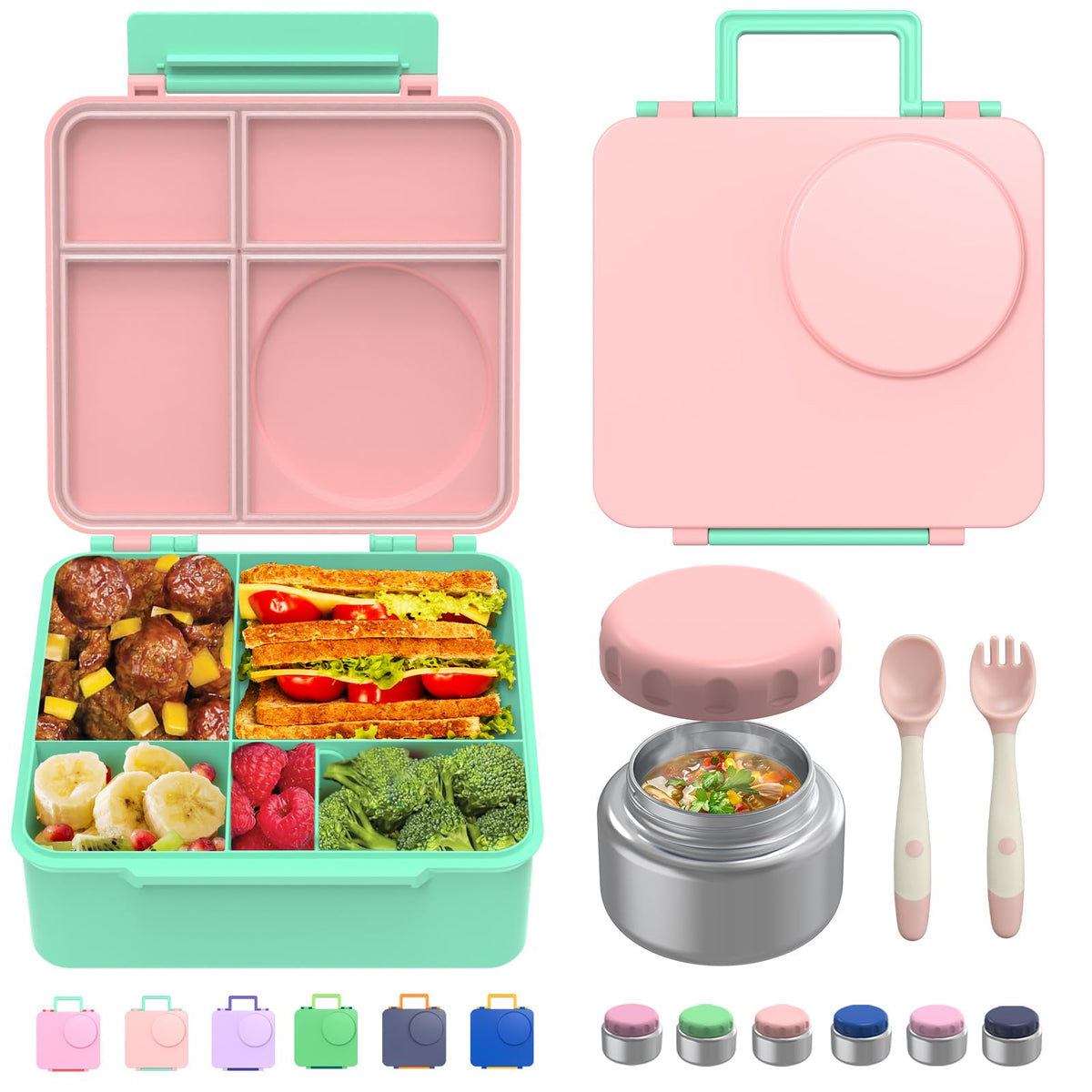 JoyYum front view lunchbox showing compact all-in-one convenience