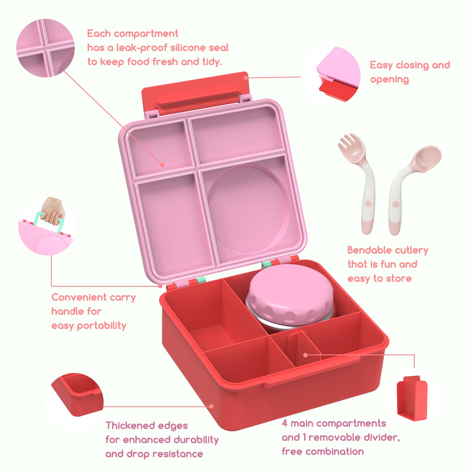 JoyYum lid silicone gasket close-up highlighting leak-proof seal and spill prevention
