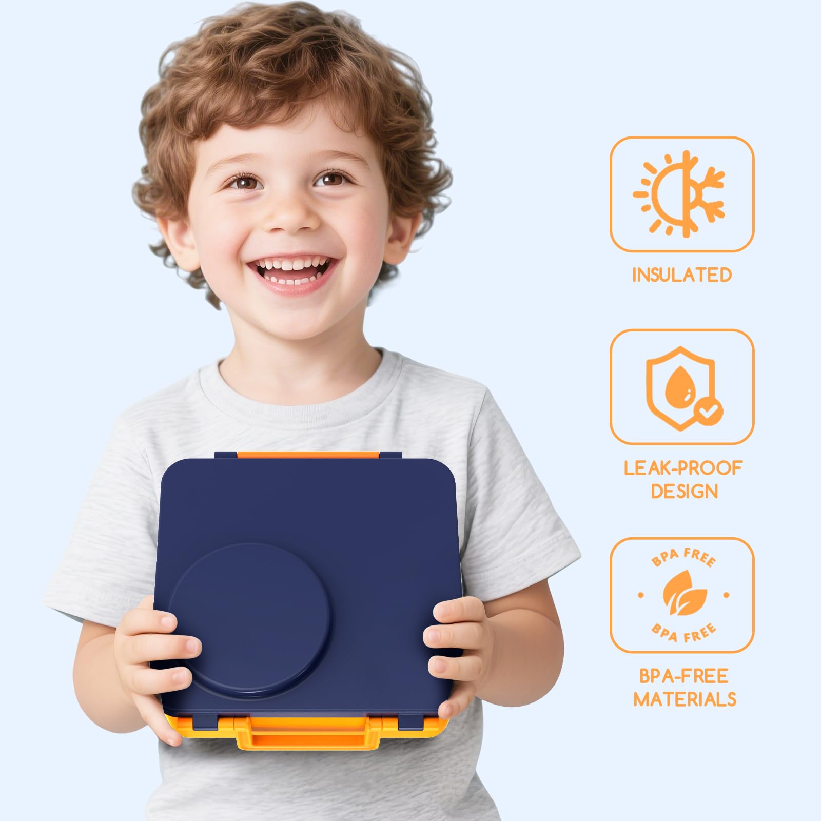 JoyYum open lunch box top-down showing four compartments for balanced meals