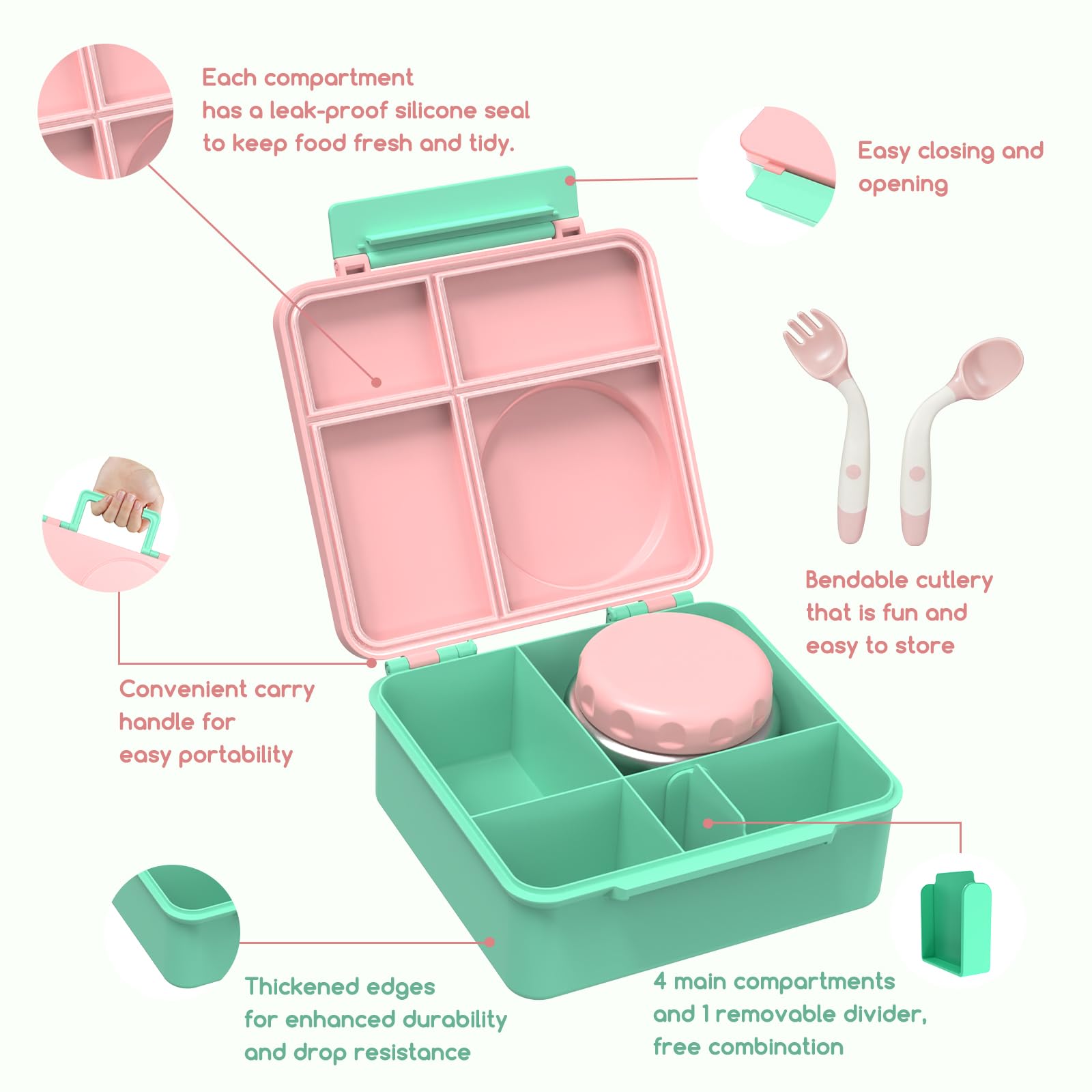 JoyYum silicone seal and locking edge preventing leaks and spills