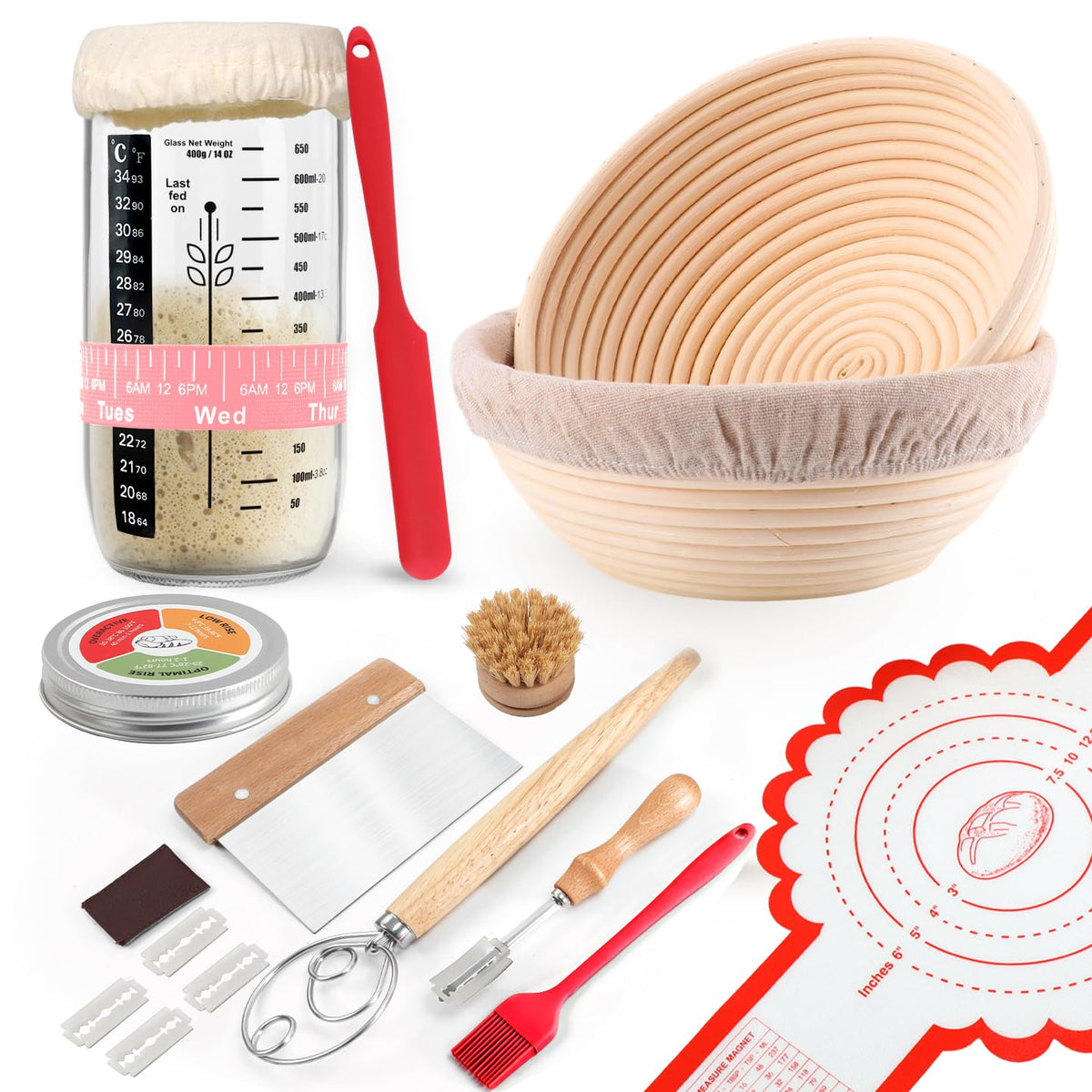 Joyyy banneton front packaging showing pink rattan and kit benefits