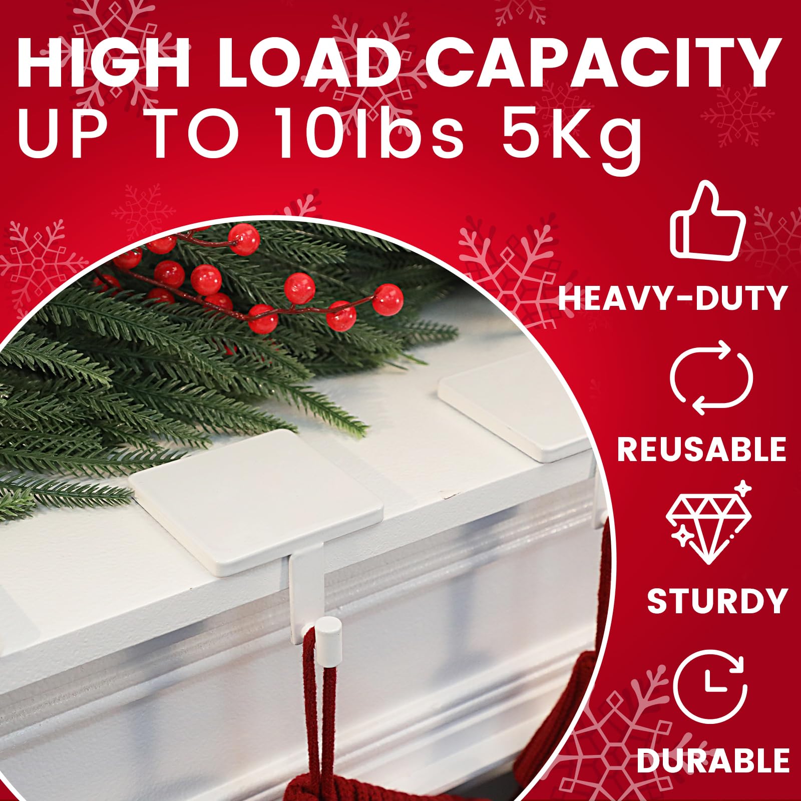 Joyyy holder in use with heavy stocking demonstrating secure hold and reliability