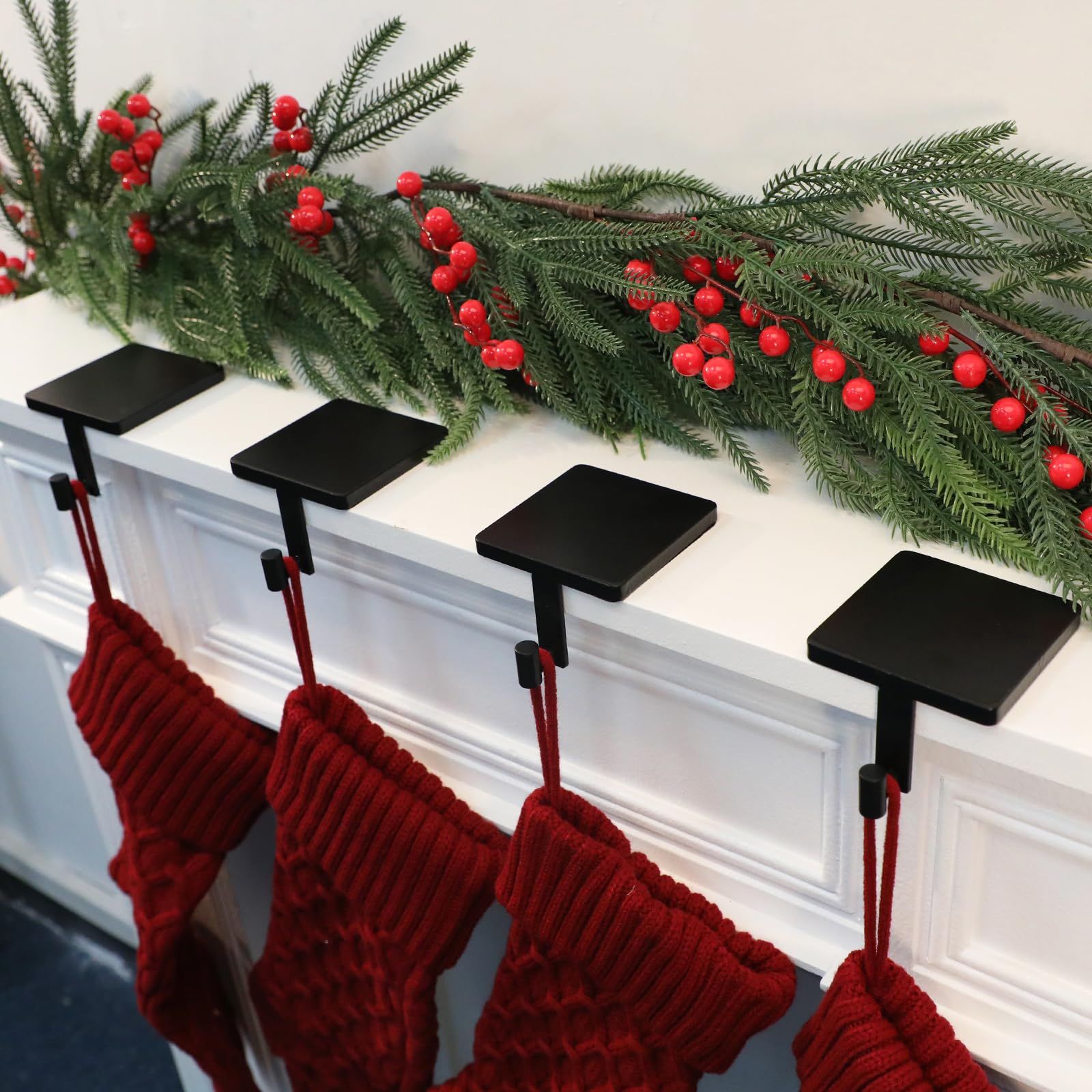 Joyyy styled display on shelf with holiday decor demonstrating festive versatility