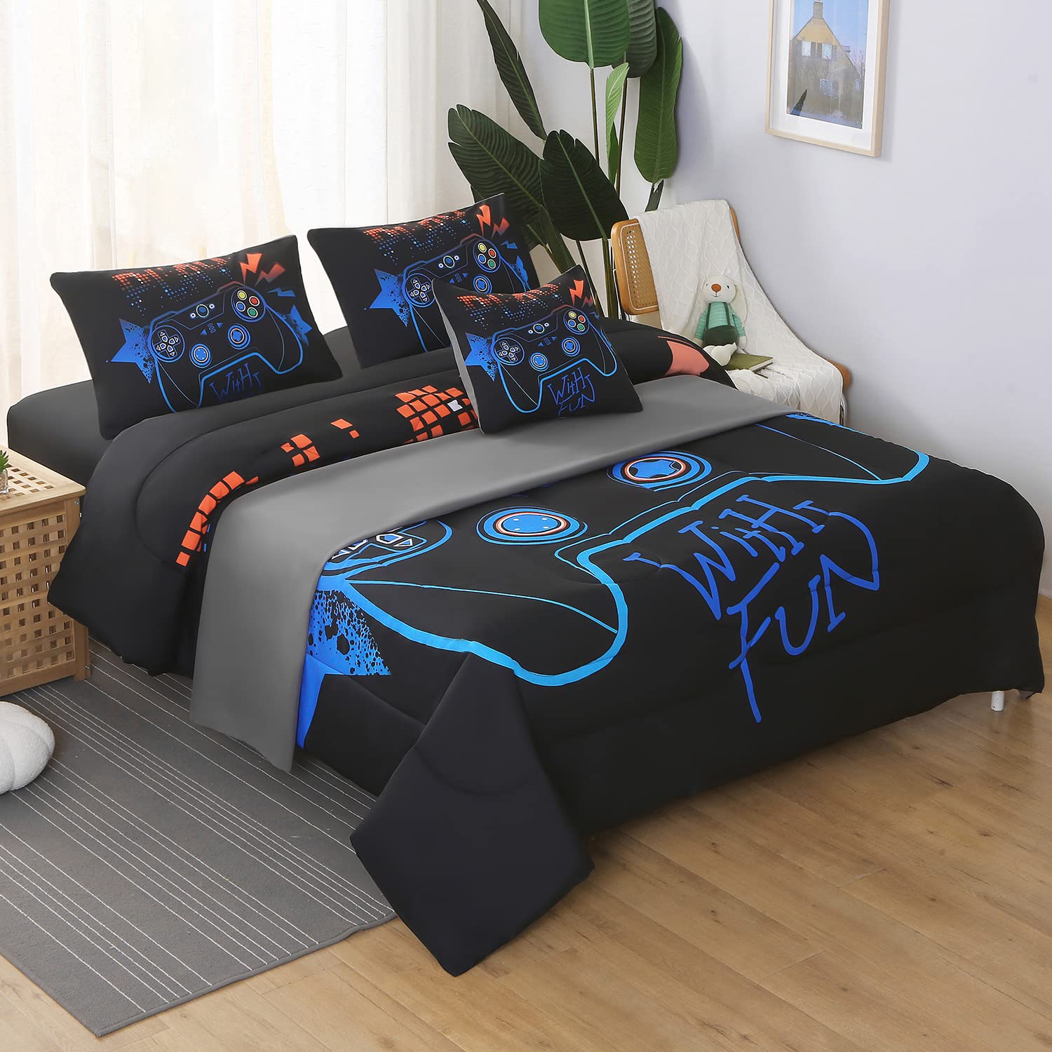 JQinHome styled twin bed in a gamer room illustrating themed decor and bedroom impact