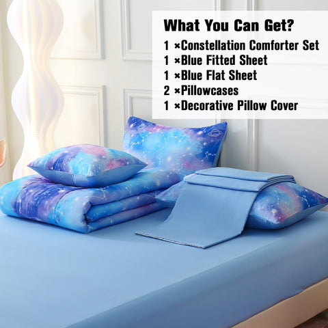 JQinHome comforter styled on a made bed showing room-transforming look