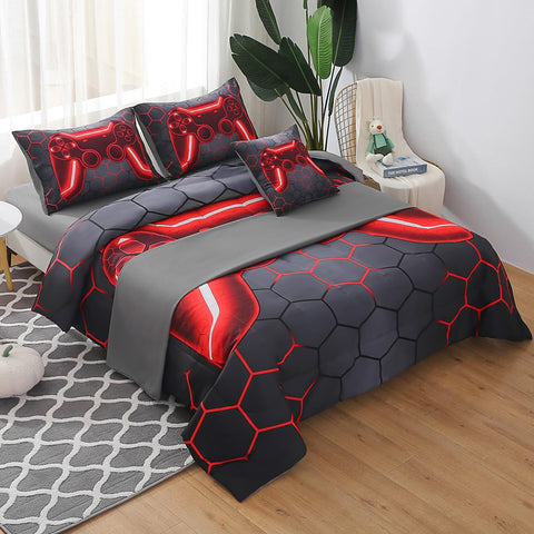 JQinHome comforter on twin bed staged to show finished look and cozy benefit