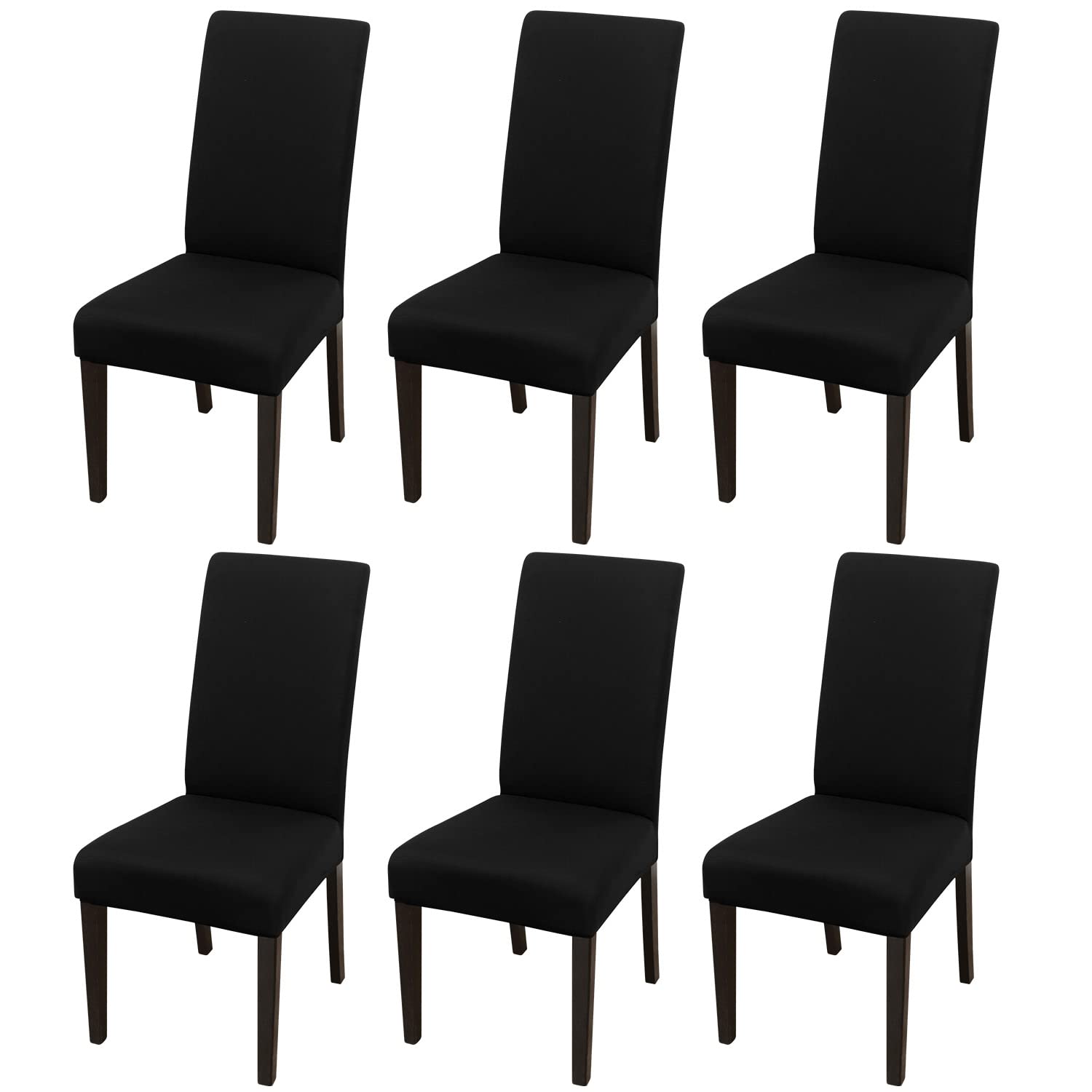 JQinHome front view of black chair cover showing clean, elegant protection