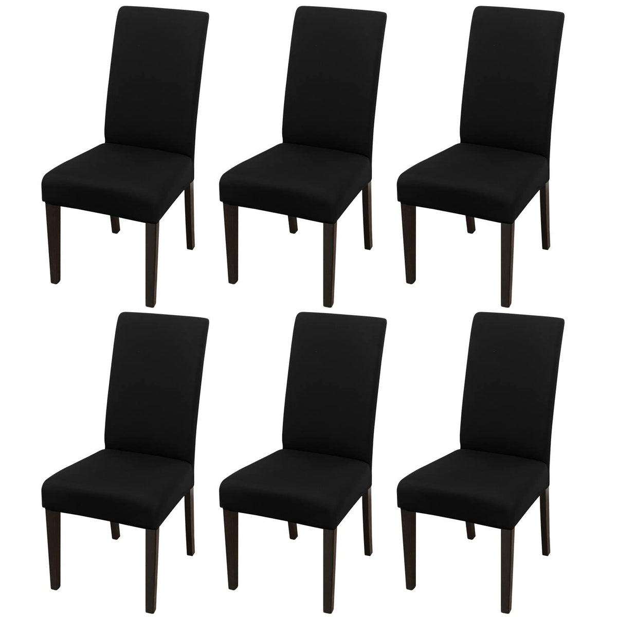 JQinHome front view of black chair cover showing clean, elegant protection