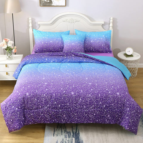 JQinHome front view comforter showing ombre color and cozy appeal