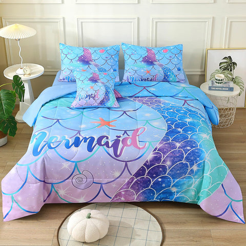 JQinHome close-up of comforter print showing color gradient and soft fabric feel