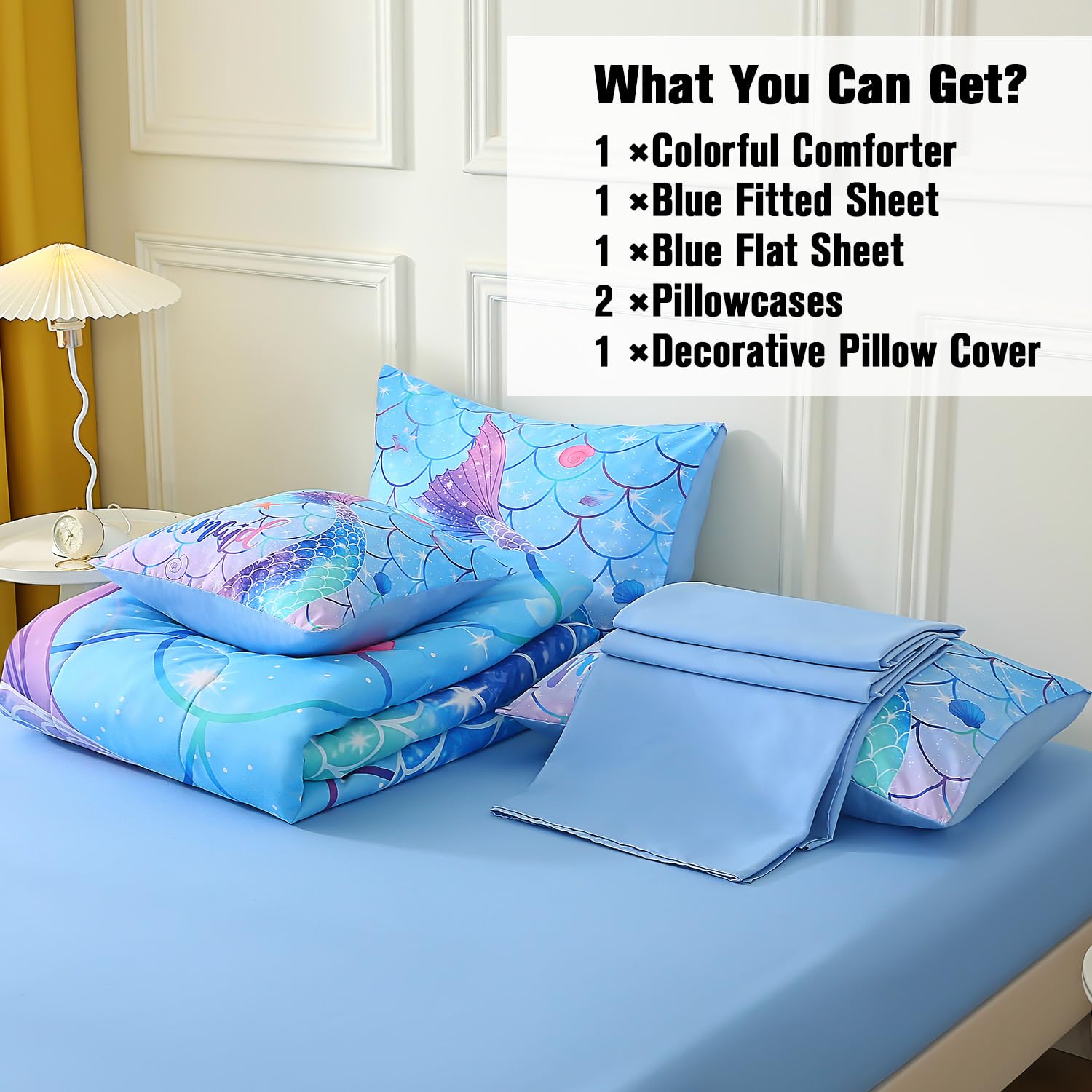 JQinHome comforter on a twin bed to illustrate full coverage and bedroom transformation