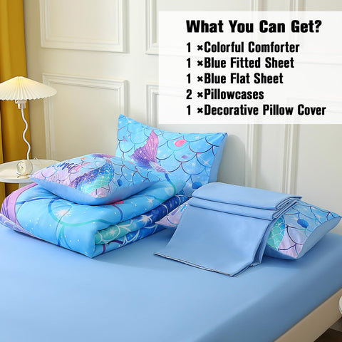 JQinHome comforter on a twin bed to illustrate full coverage and bedroom transformation