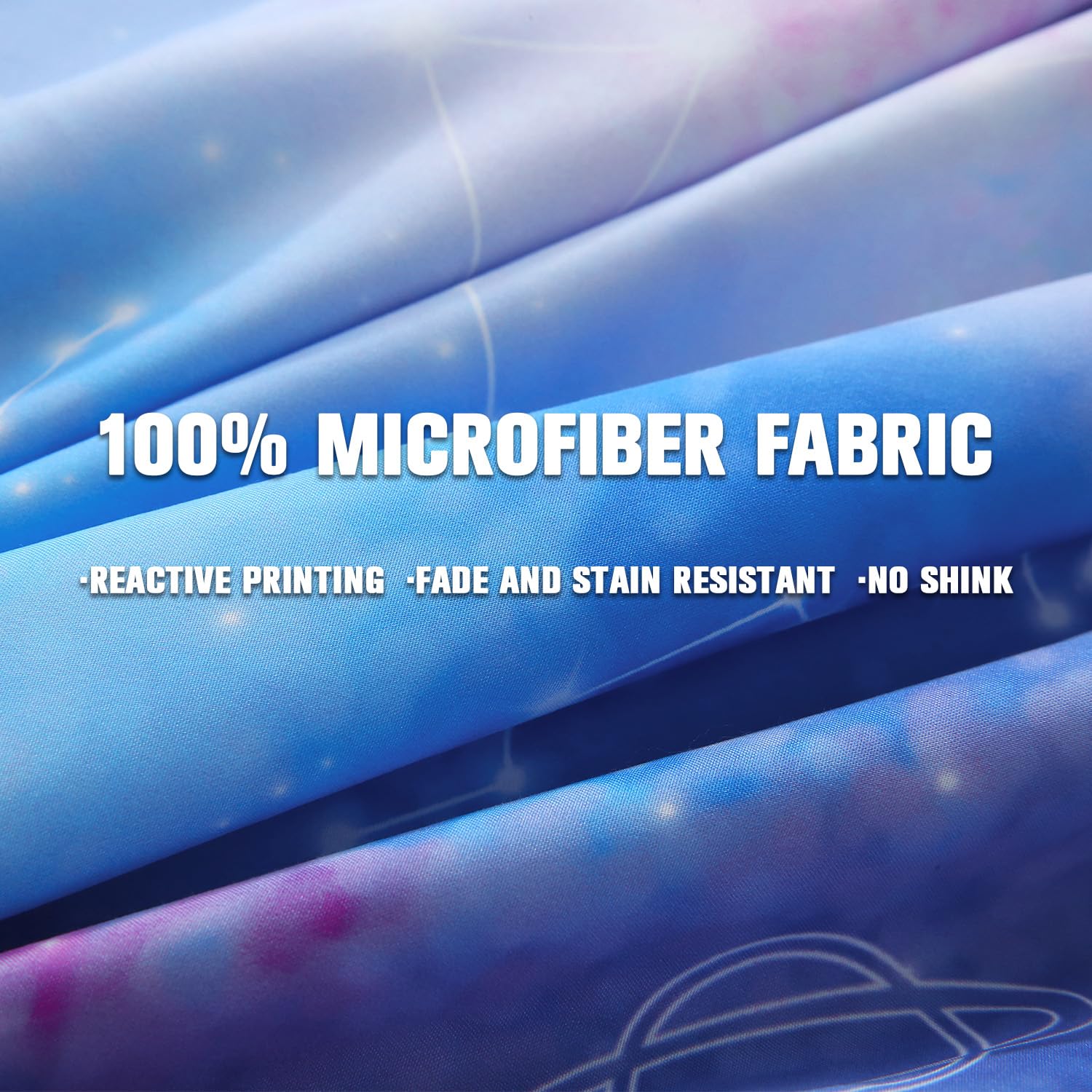 JQinHome unpacked bedding from vacuum bag showing quick fluffing tip