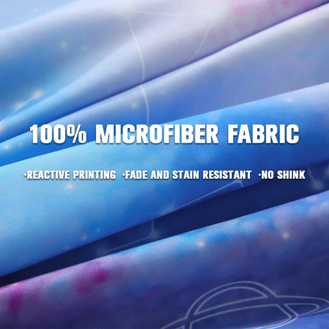 JQinHome unpacked bedding from vacuum bag showing quick fluffing tip