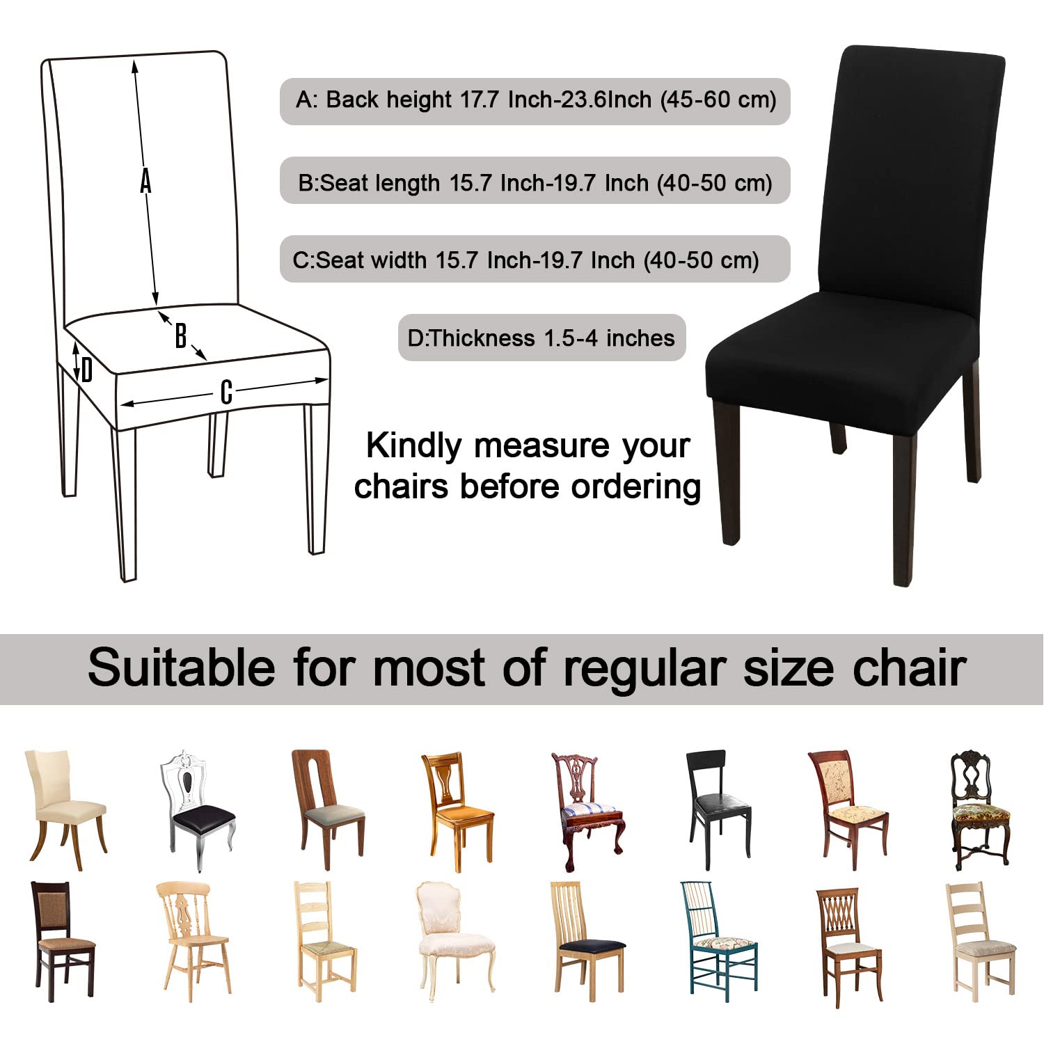 JQinHome example fit on seat and back demonstrating correct sizing range