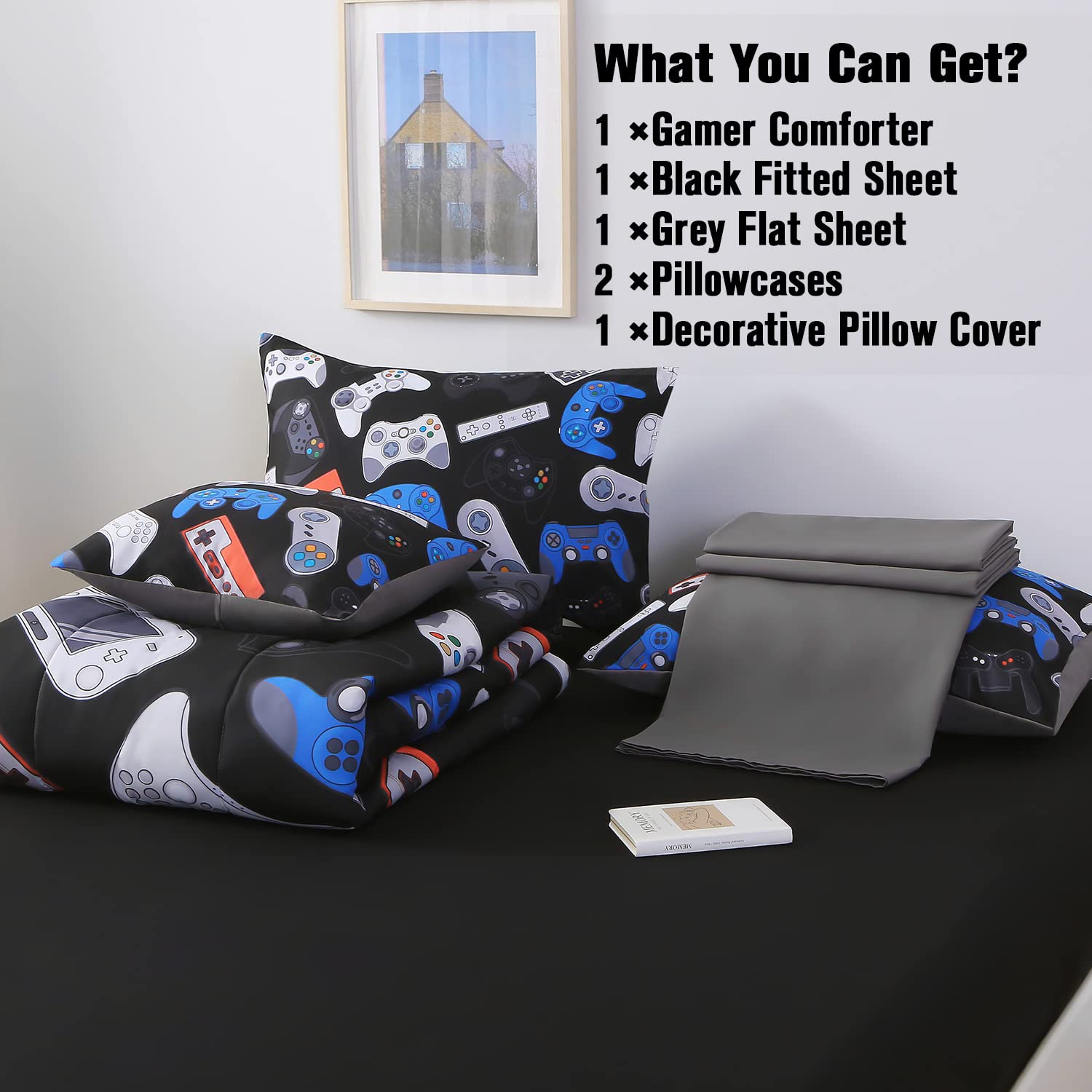 JQinHome twin bed setup illustrating true-size fit and complete set coverage
