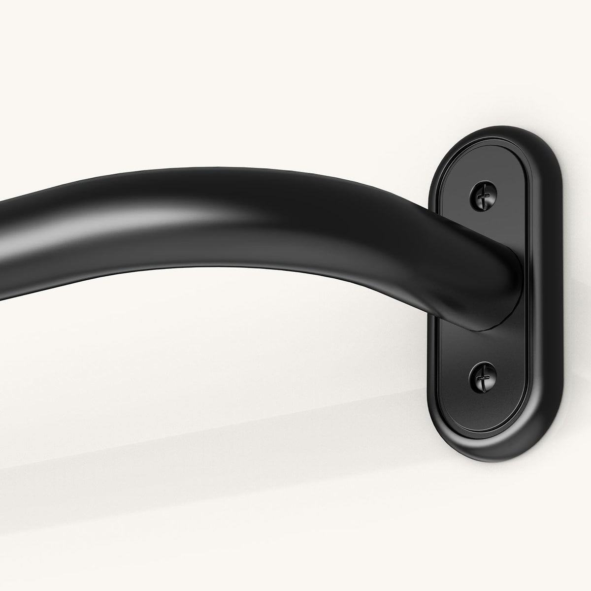 JRZOO front view matte black rod showing sleek modern profile and sturdy finish