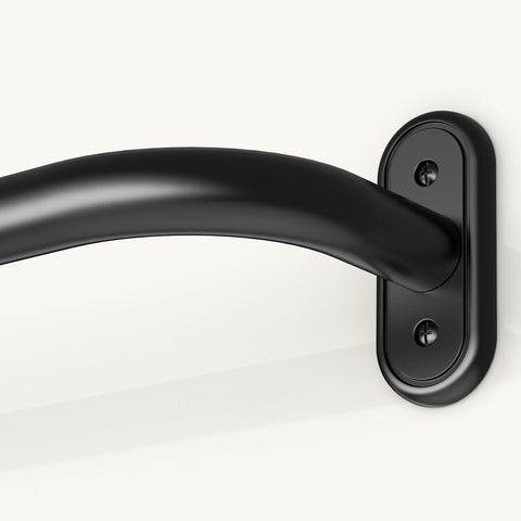 JRZOO front view matte black rod showing sleek modern profile and sturdy finish