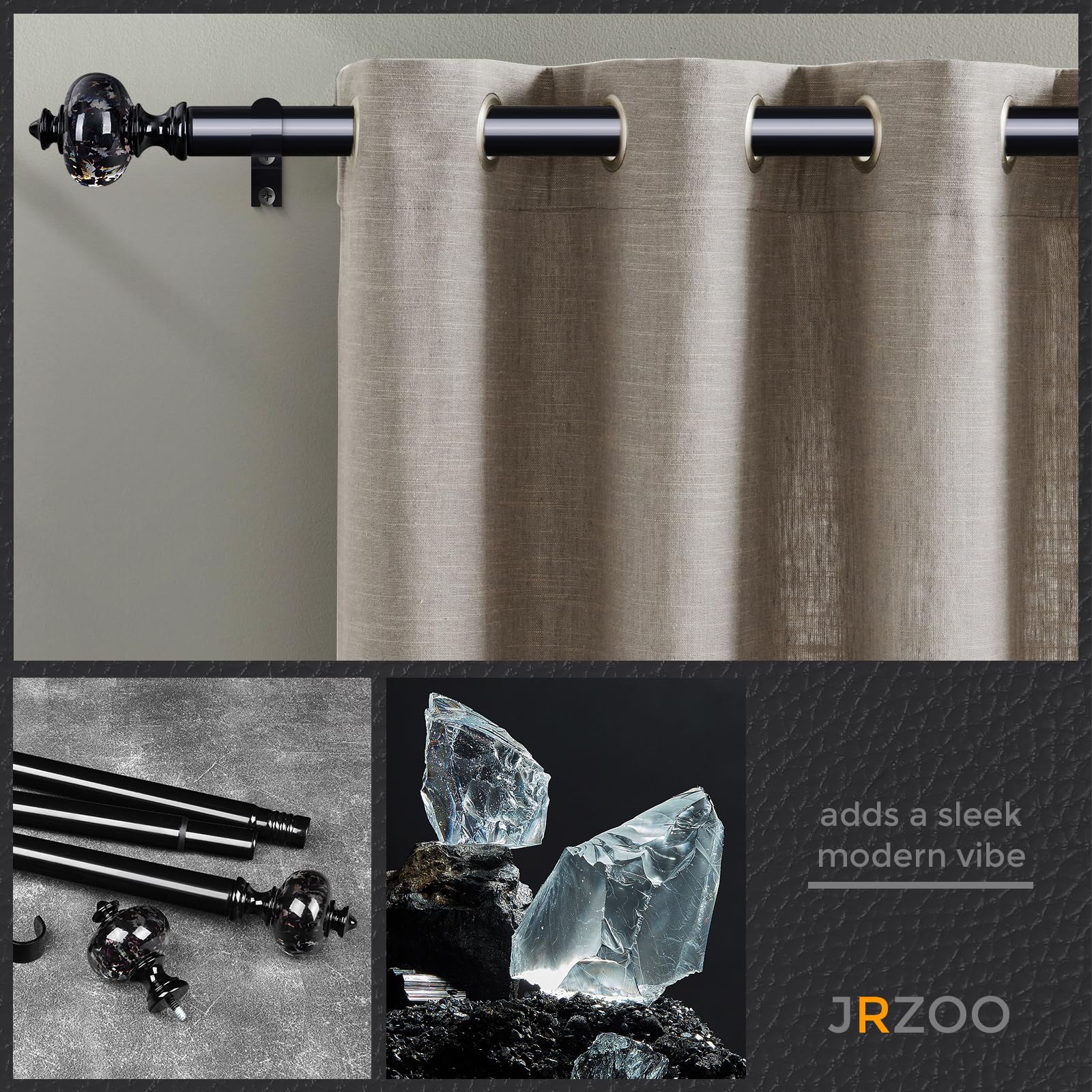 JRZOO rod next to window for size scale demonstrating coverage options