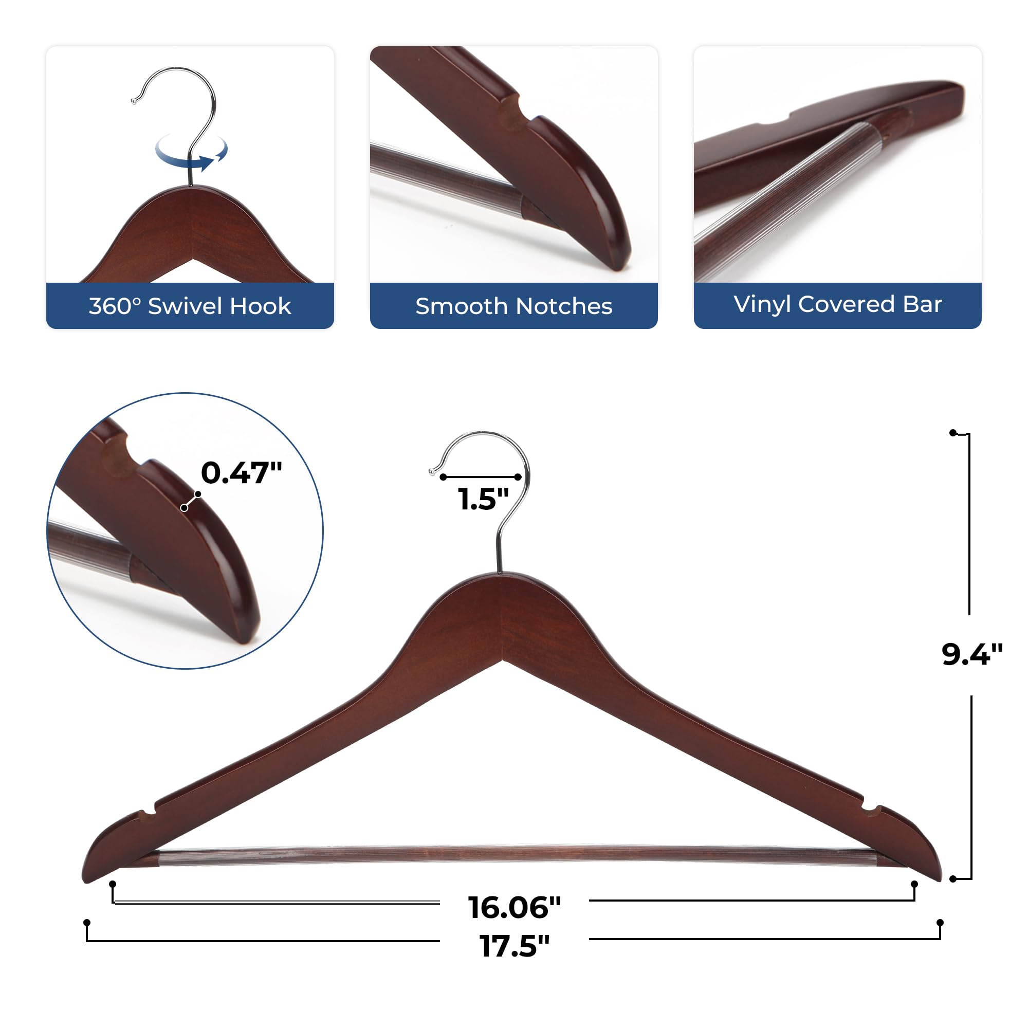 JS HANGER chrome swivel hook shown rotating 360 degrees for easy access and steaming