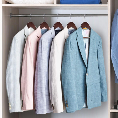 JS HANGER lifestyle shot in bedroom wardrobe delivering a refined, cohesive closet aesthetic