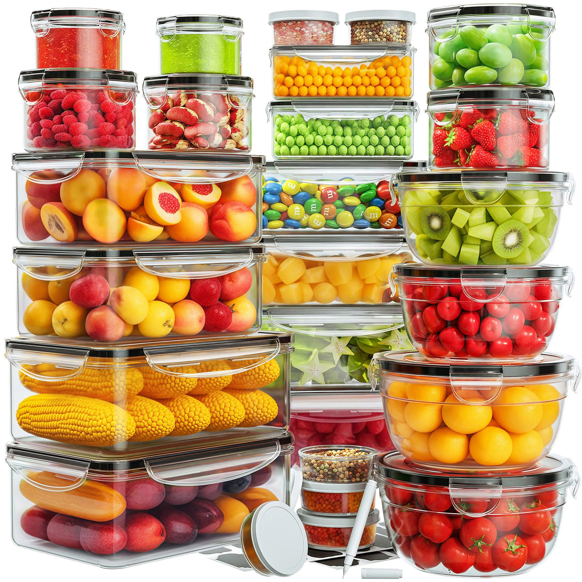 JSCARES front view of entire 52-piece set showing organized layout and benefits