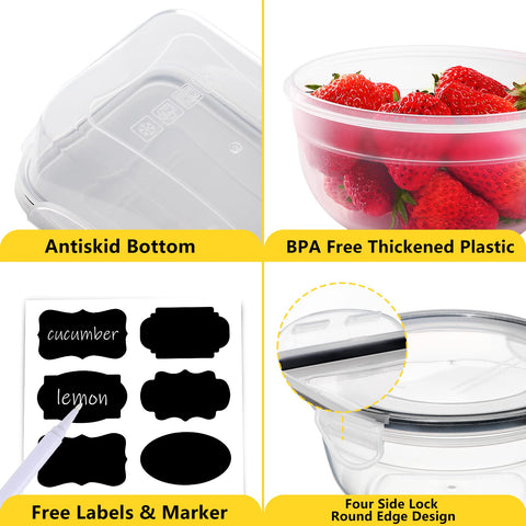 JSCARES round containers top view displaying easy identification of contents