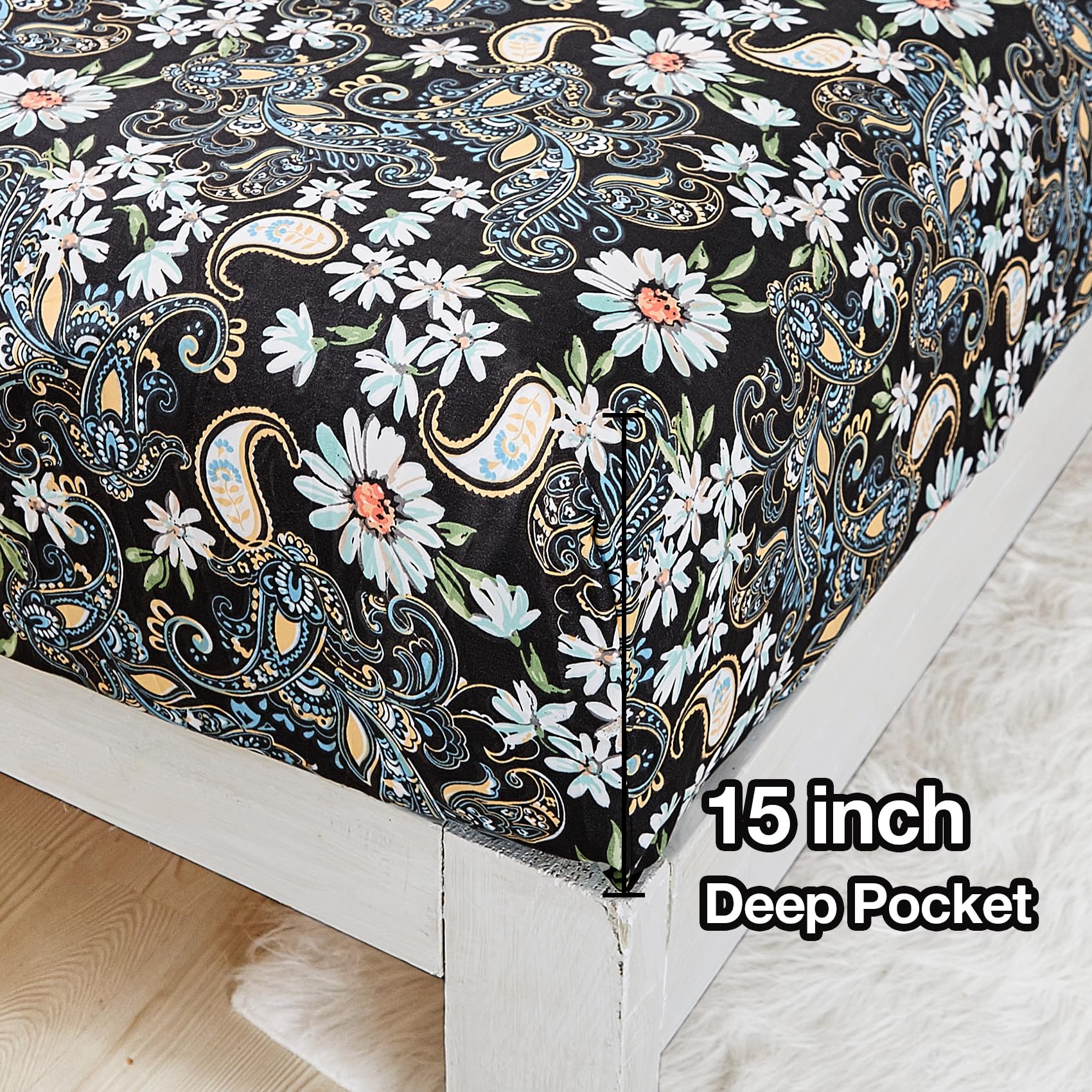 JSD flat sheet close-up showing brushed microfiber texture and benefit: soft durable surface