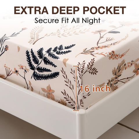JSD flat sheet fully spread on bed highlighting overall print and coverage benefit - instant room refresh