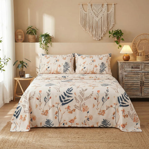 JSD neatly folded sheet set in storage showing compactness and easy care benefit - tidy organization
