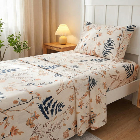 JSD twin bed scale photo comparing sheet set on mattress showing true-fit benefit - accurate sizing