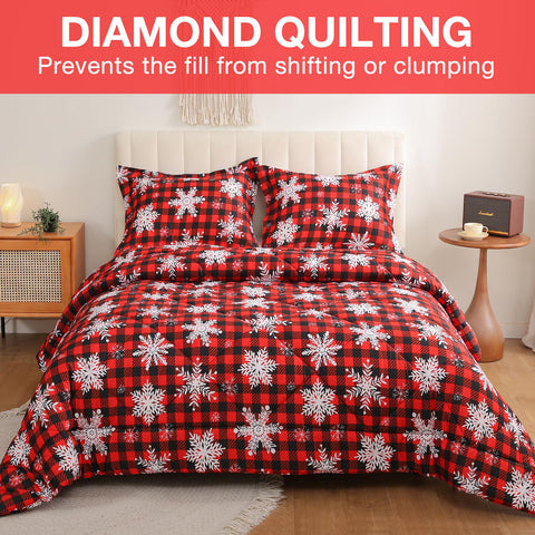 JSD pillow sham detail showing stitching and matching snowflake design for style