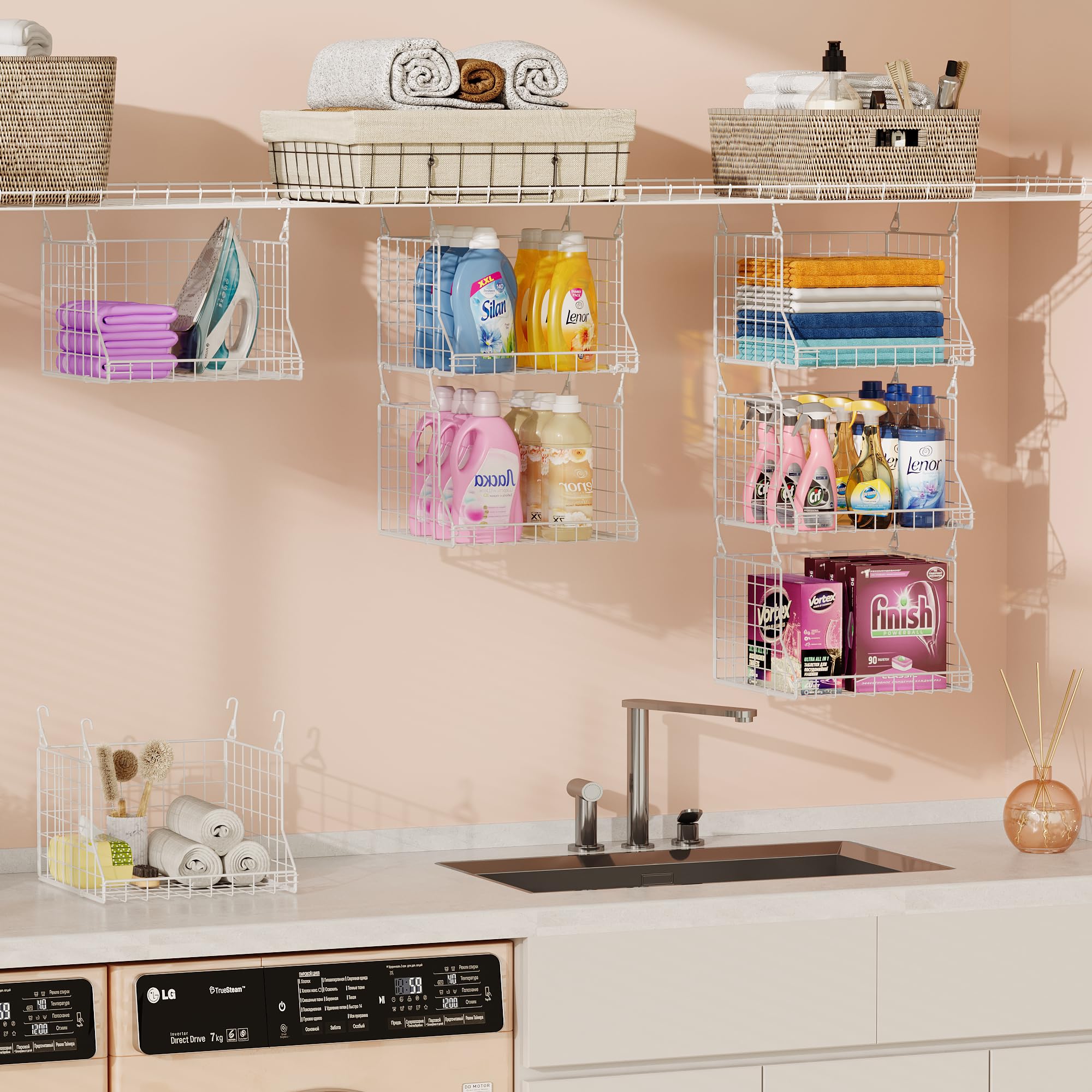 Jsskeeim hanging over washer in use showing easy access benefit