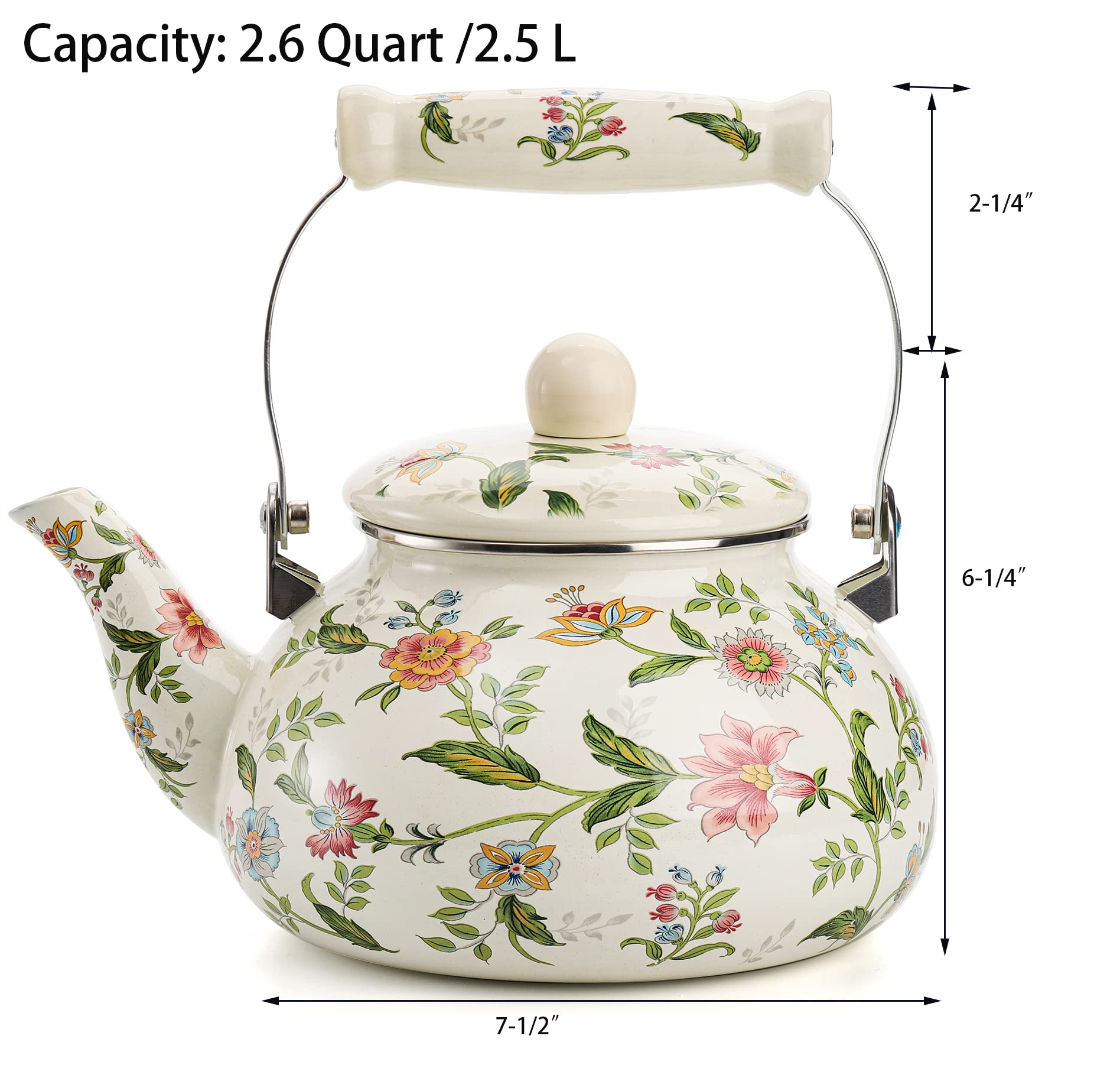 Jucoan enamel close-up showing glossy green floral pattern and easy-to-clean surface benefit