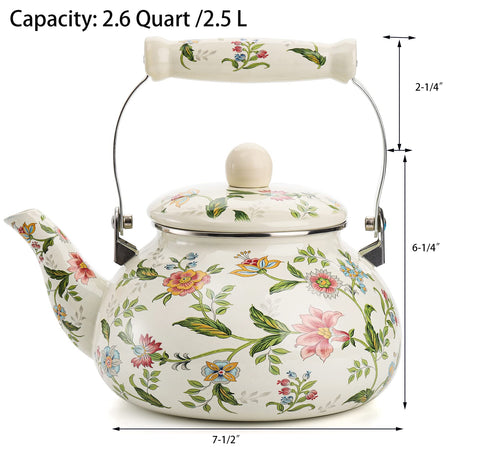 Jucoan enamel close-up showing glossy green floral pattern and easy-to-clean surface benefit