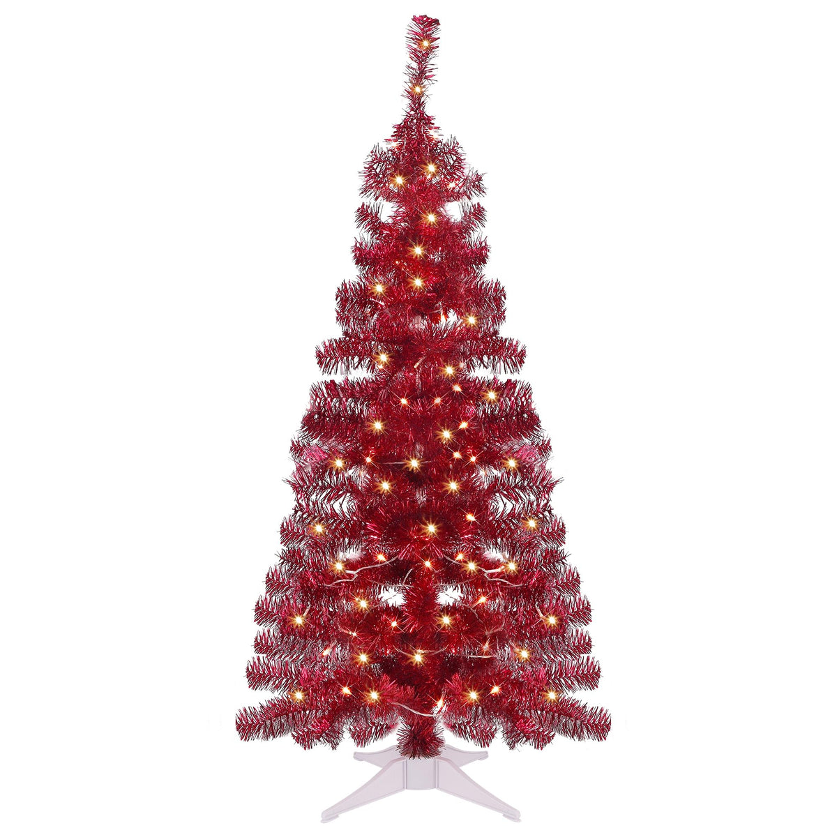 Juegoal front view red Christmas tree showing full shape and festive color benefit