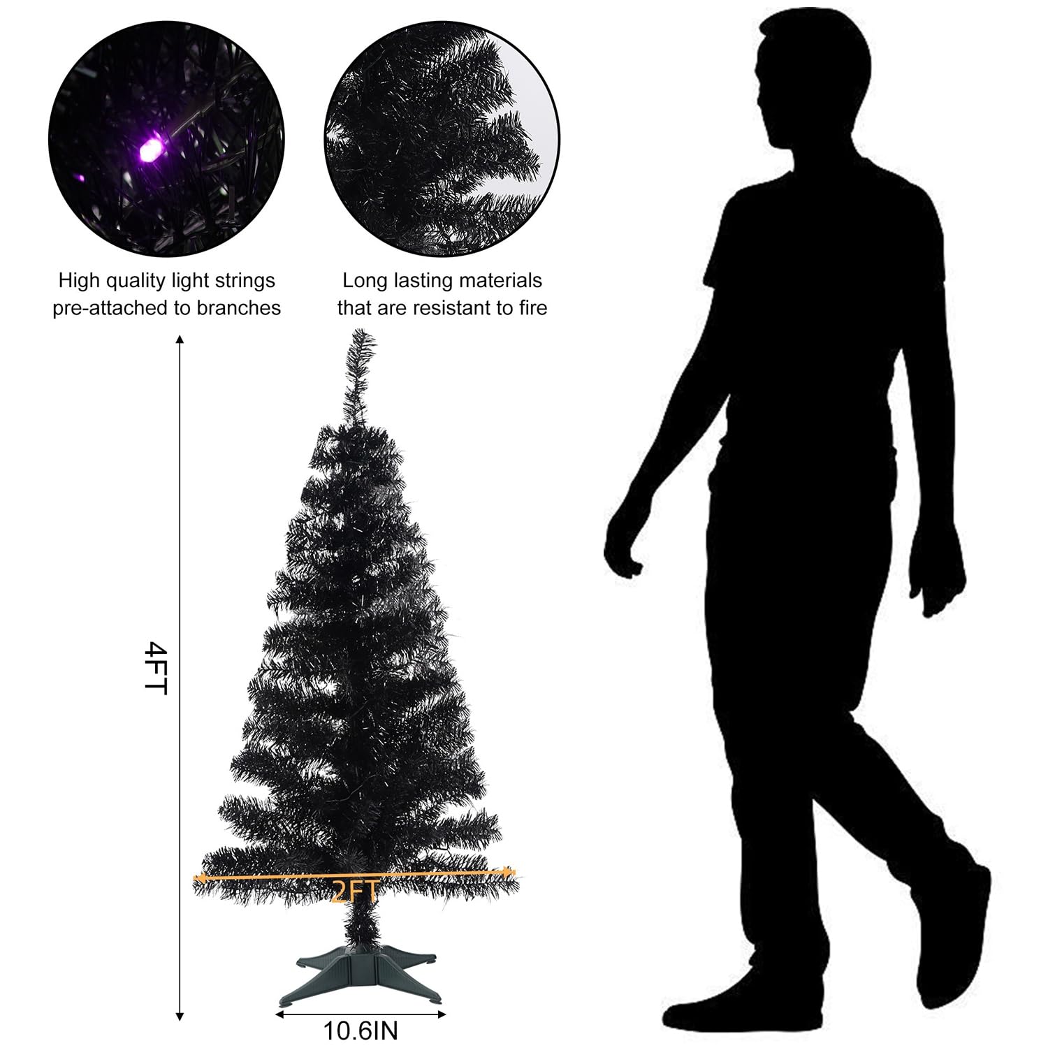 Juegoal purple LED lights glowing in branches offering vivid low-light atmosphere