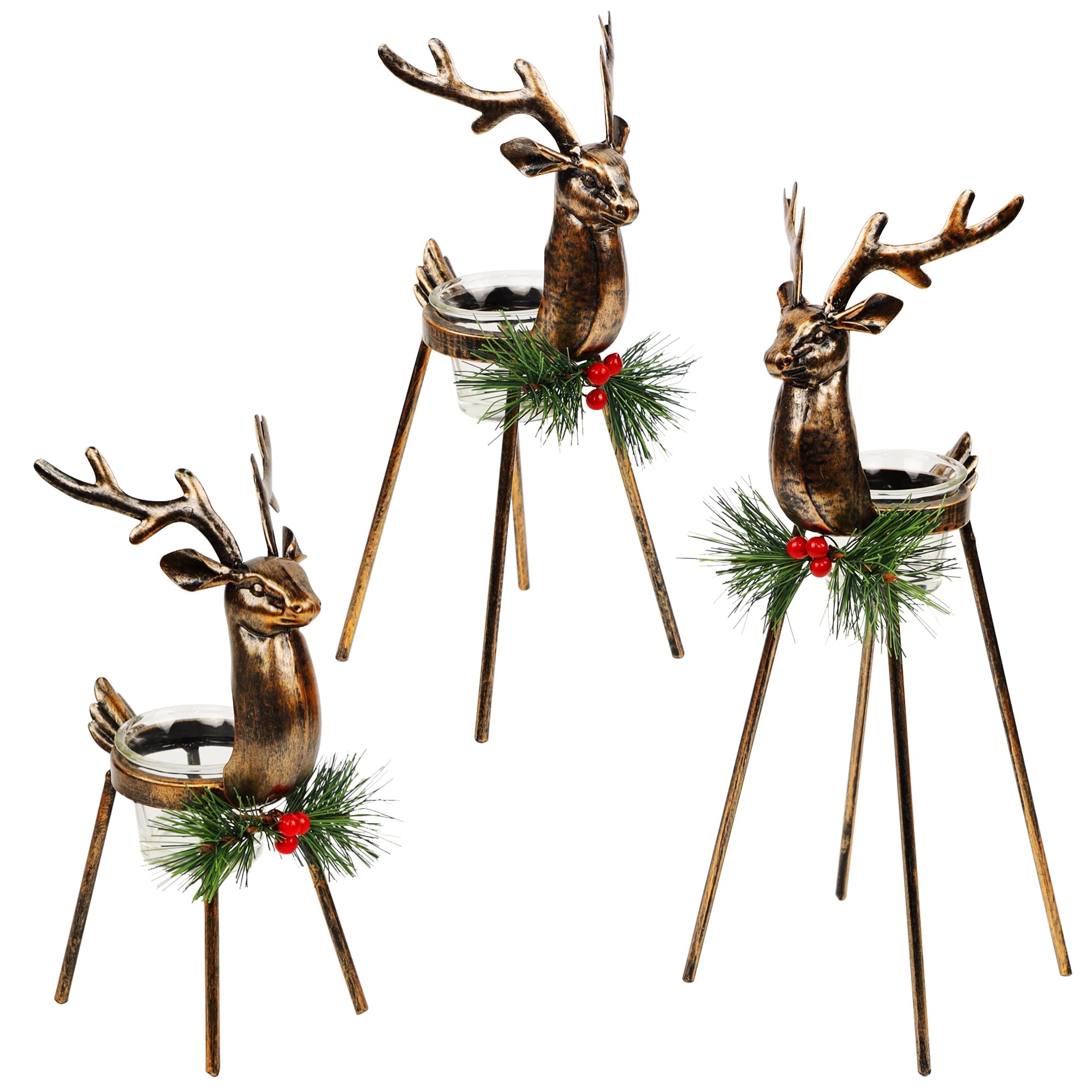 Juegoal reindeer with LED tealights demonstrating safe, flameless illumination option
