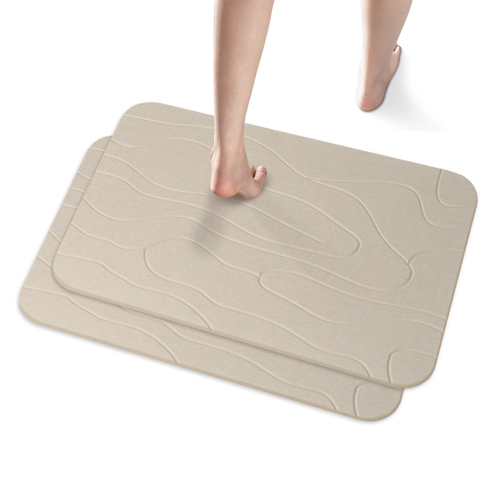 JUERLEN front packaging grey white pattern mat showing modern design and quick-dry benefit