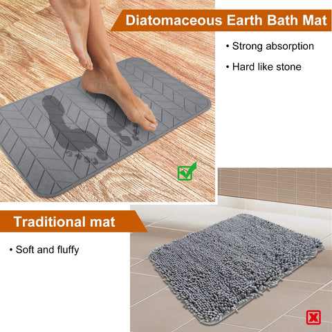 JUERLEN mat placed in bathroom showing fast-drying benefit in a real setting