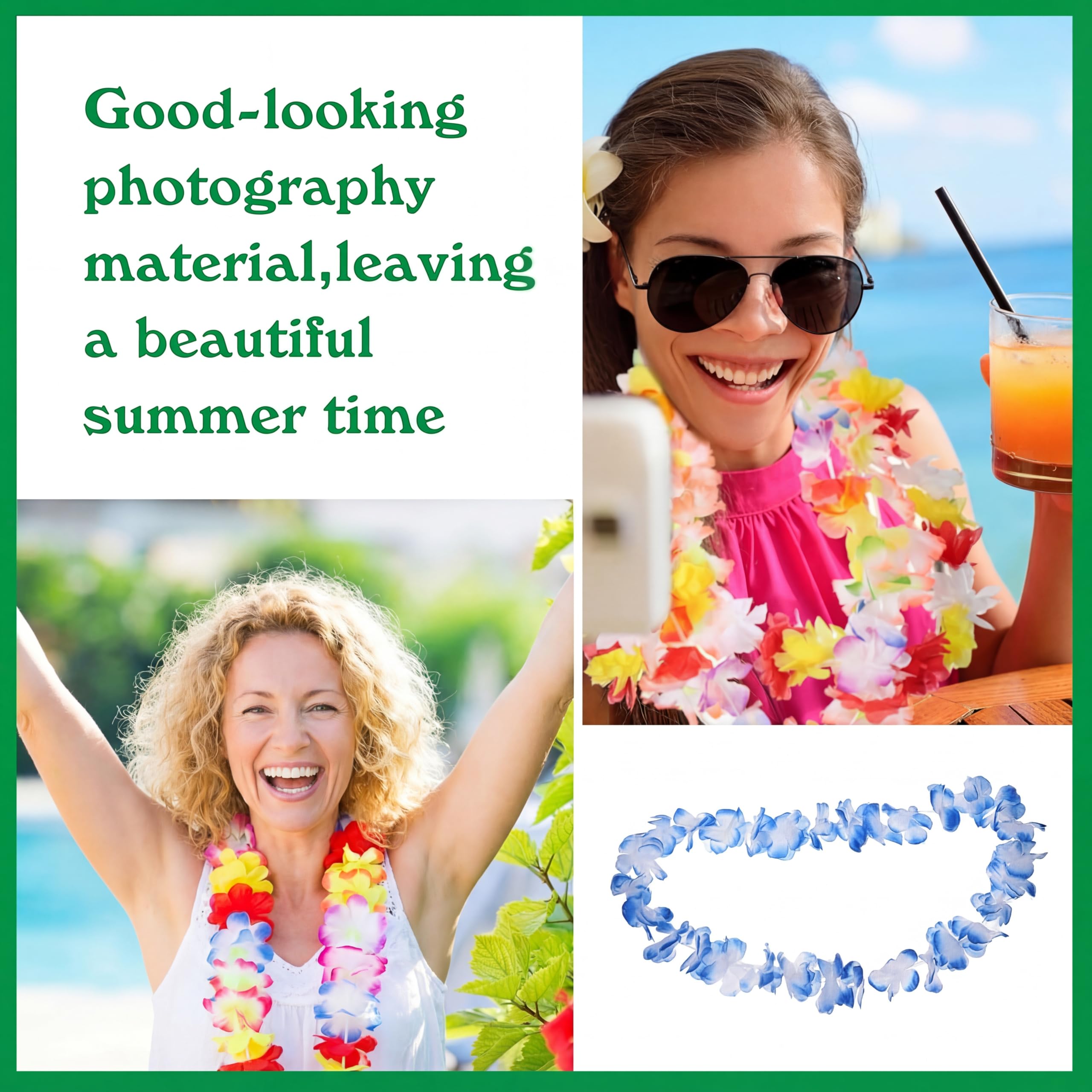 JuinTe lei worn by a guest poolside demonstrating festive atmosphere